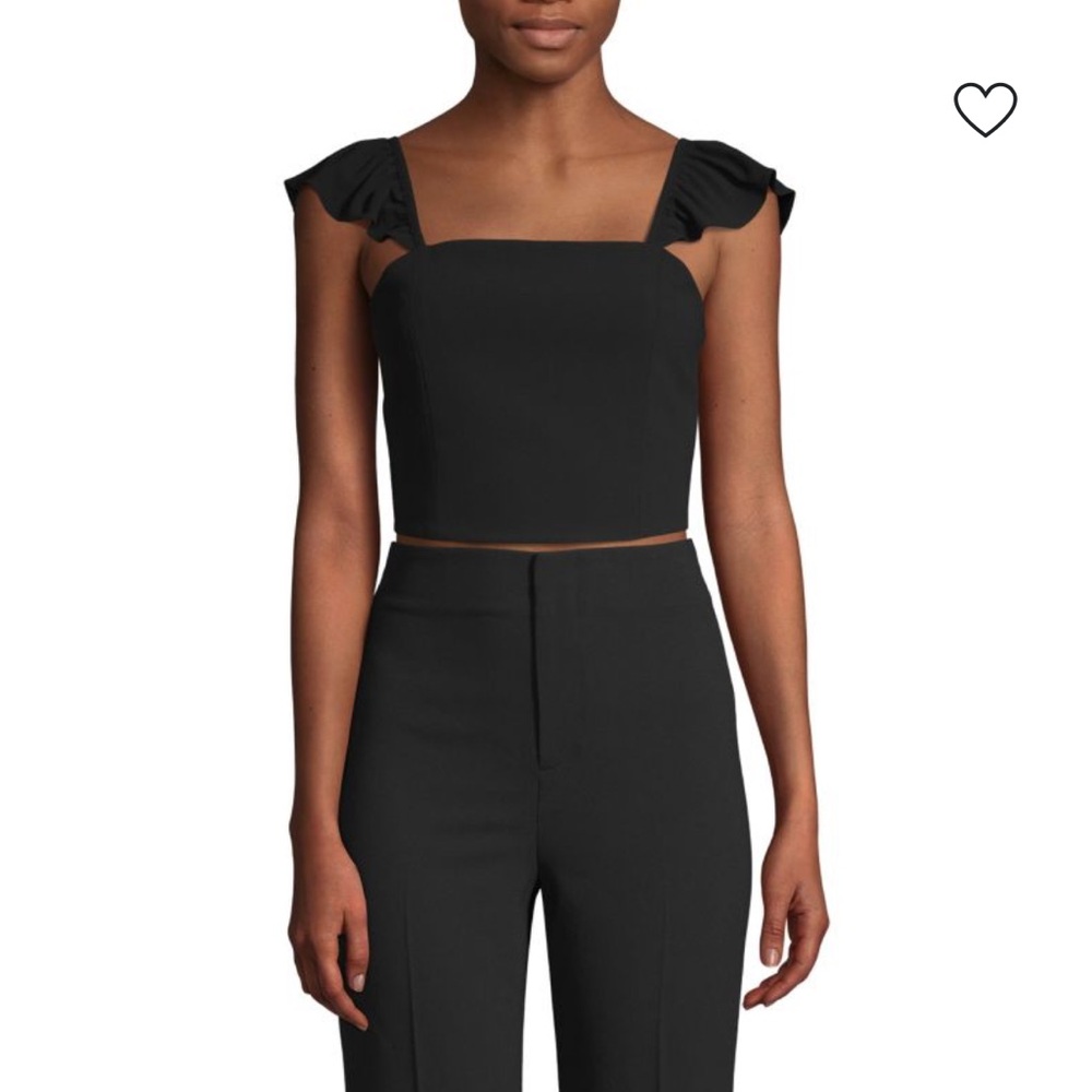 ALICE + OLIVIA | celestia ruffled sleeve crop top XS